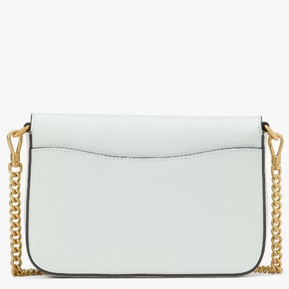 Crystal Blue $258 NWOT tag Kate Spade Katy Textured Leather Flap Chain Crossbody - Picture 2 of 6